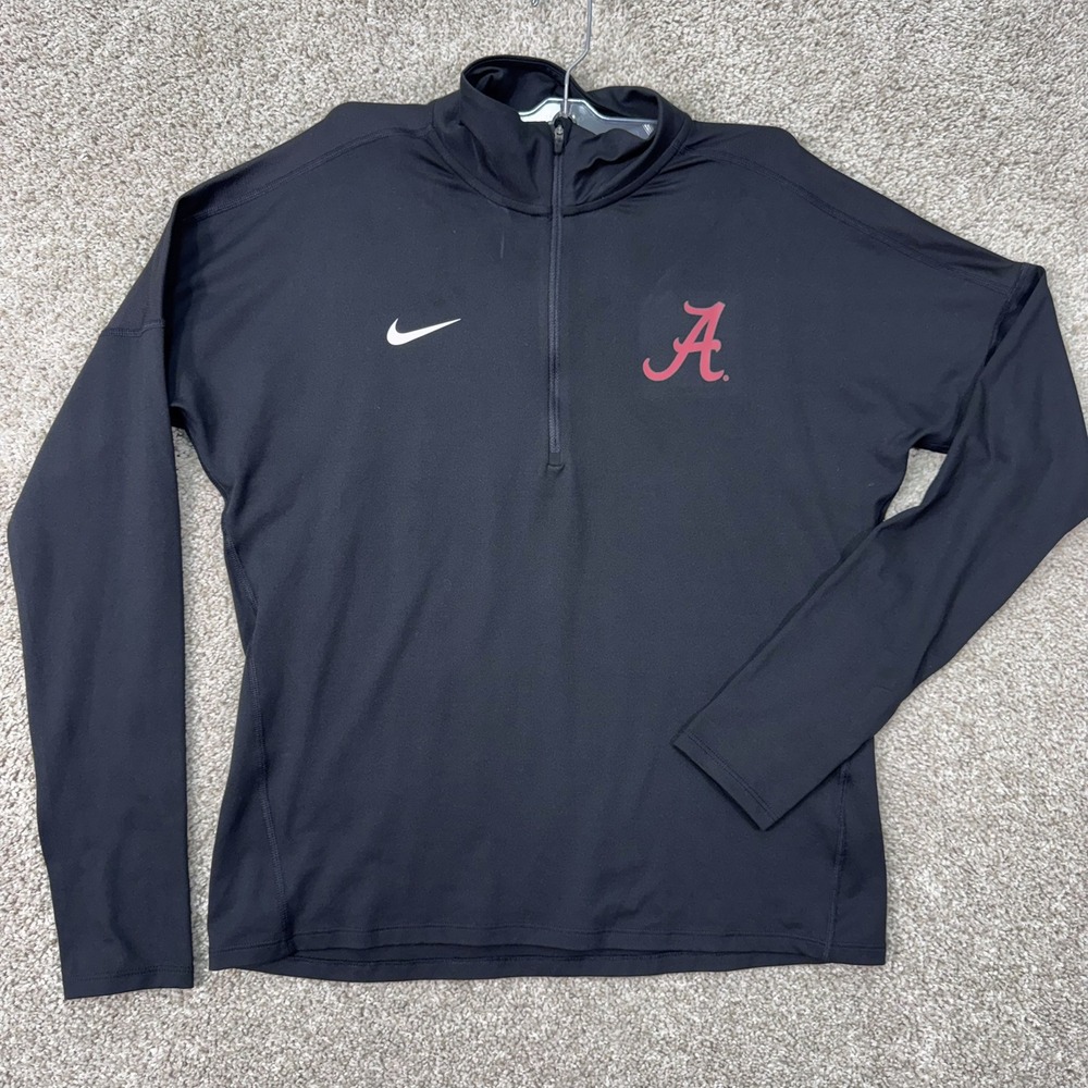 Alabama Nike Pullover Mens M Dri-FIT Black NCAA Football EUC